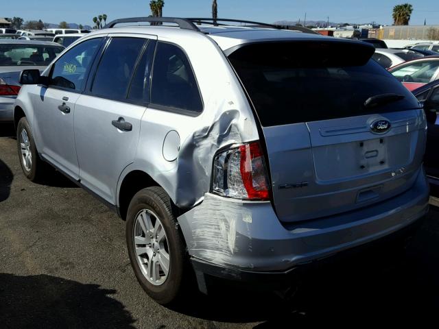 2FMDK3GC1DBA21825 - 2013 FORD EDGE SE SILVER photo 3