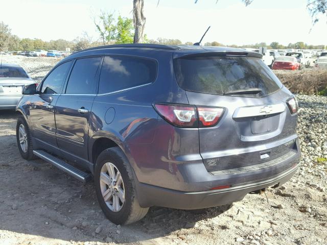 1GNKRJKD3DJ252854 - 2013 CHEVROLET TRAVERSE L BLUE photo 3