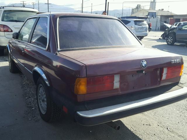 WBAAK740XE9024064 - 1984 BMW 318 I MAROON photo 3