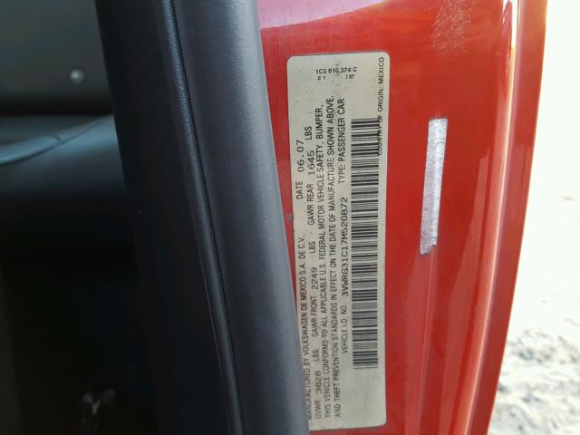 3VWRG31C17M520872 - 2007 VOLKSWAGEN NEW BEETLE 红色 照片 10