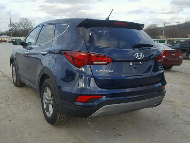 5XYZTDLB1JG542870 - 2018 HYUNDAI SANTA FE S BLUE photo 3