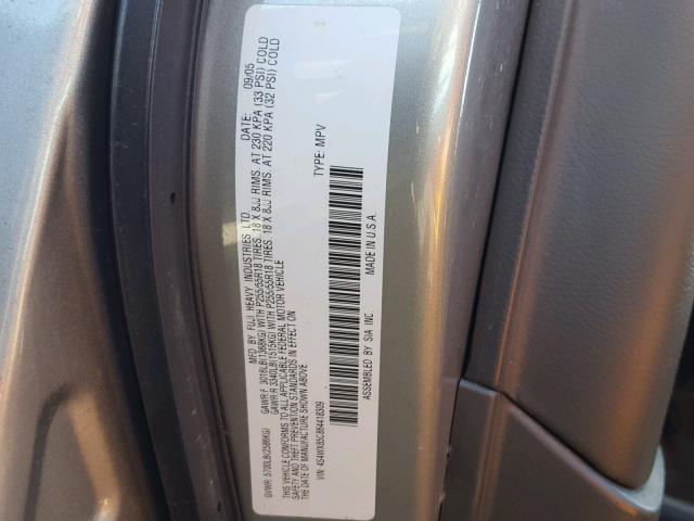 4S4WX85C864418309 - 2006 SUBARU B9 TRIBECA SILVER photo 10