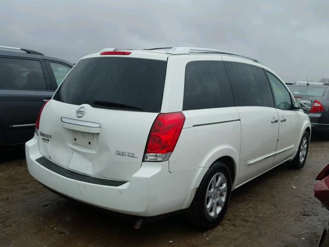 5N1BV28U87N126712 - 2007 NISSAN QUEST S WHITE photo 4