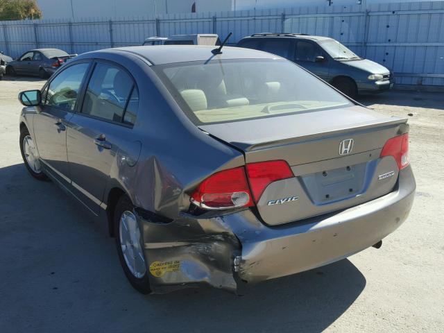 JHMFA36226S020344 - 2006 HONDA CIVIC HYBR GRAY photo 3