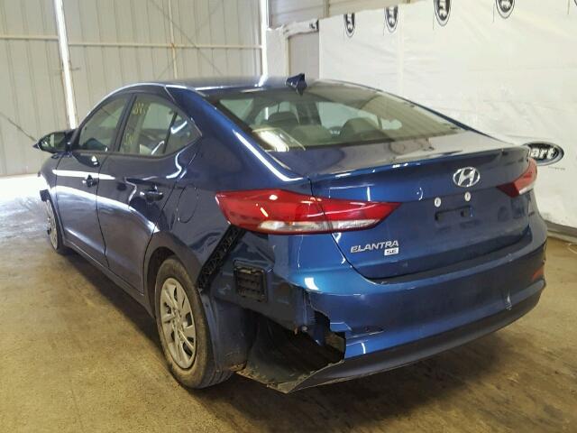 5NPD74LF3HH163891 - 2017 HYUNDAI ELANTRA SE BLUE photo 3