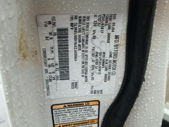 5LMEU88H64ZJ45069 - 2004 LINCOLN AVIATOR 白色 照片 10