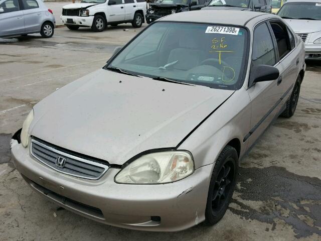 1HGEJ6676YL030920 - 2000 HONDA CIVIC LX TAN photo 2