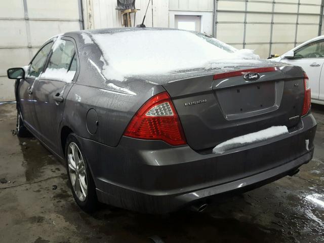 3FAHP0HG0CR417001 - 2012 FORD FUSION SE GRAY photo 3