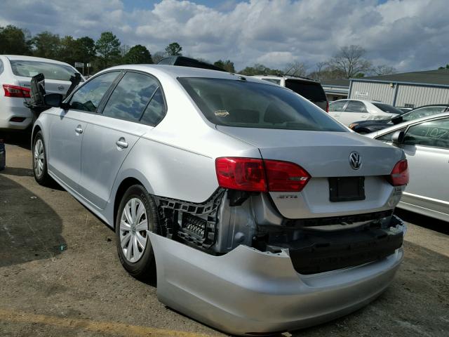 3VW2K7AJ1DM281115 - 2013 VOLKSWAGEN JETTA BASE ვერცხლისფერი ფოტო 3