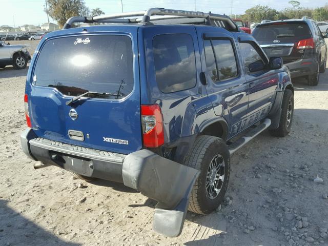 5N1ED28T82C566277 - 2002 NISSAN XTERRA XE BLUE photo 4