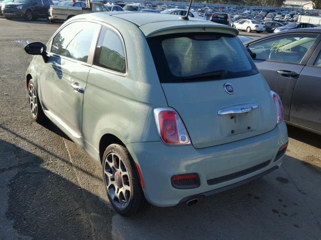 3C3CFFBR3CT211747 - 2012 FIAT 500 SPORT GREEN photo 3