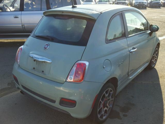 3C3CFFBR3CT211747 - 2012 FIAT 500 SPORT GREEN photo 4