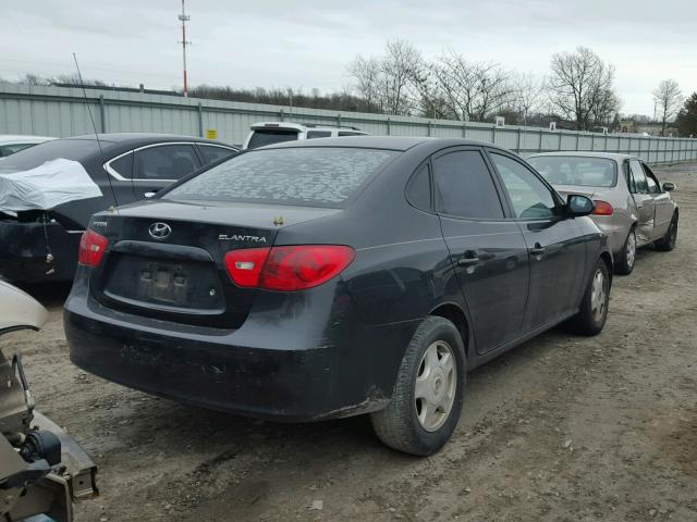 KMHDU46D57U030388 - 2007 HYUNDAI ELANTRA GL BLACK photo 4