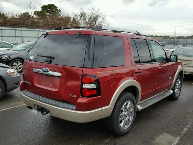 1FMEU74837UA90486 - 2007 FORD EXPLORER E RED photo 4