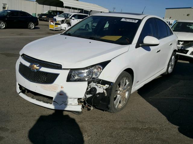 1G1PG5SB7E7398689 - 2014 CHEVROLET CRUZE LTZ WHITE photo 2