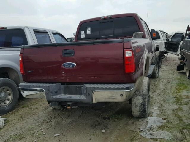 1FTSW21R38EB12032 - 2008 FORD F250 SUPER MAROON photo 4