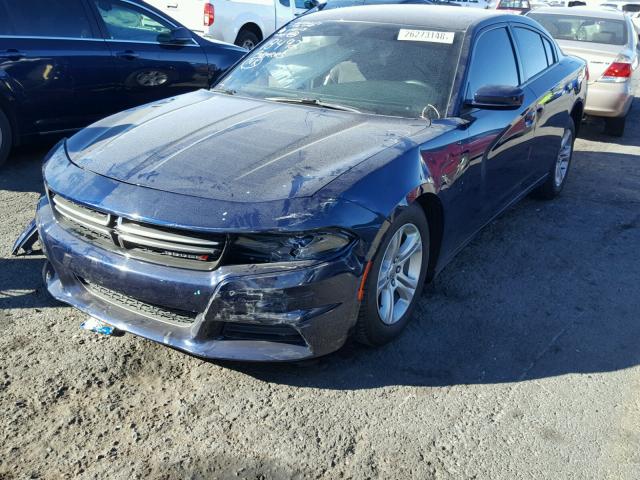 2C3CDXBG7GH253816 - 2016 DODGE CHARGER SE BLUE photo 2