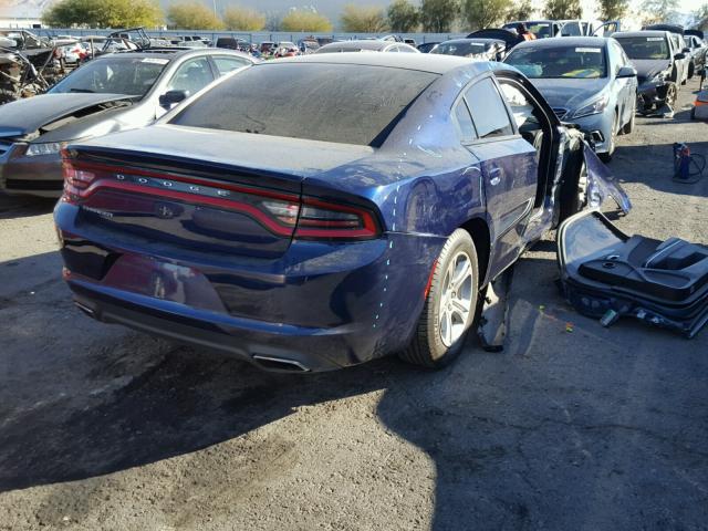 2C3CDXBG7GH253816 - 2016 DODGE CHARGER SE BLUE photo 4