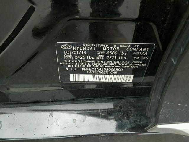 KMHEC4A42DA095890 - 2013 HYUNDAI SONATA HYB BLACK photo 10