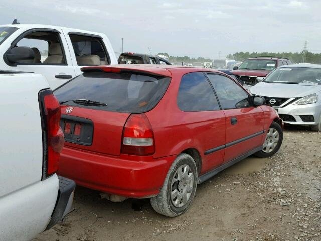 2HGEJ6448YH100021 - 2000 HONDA CIVIC DX RED photo 4