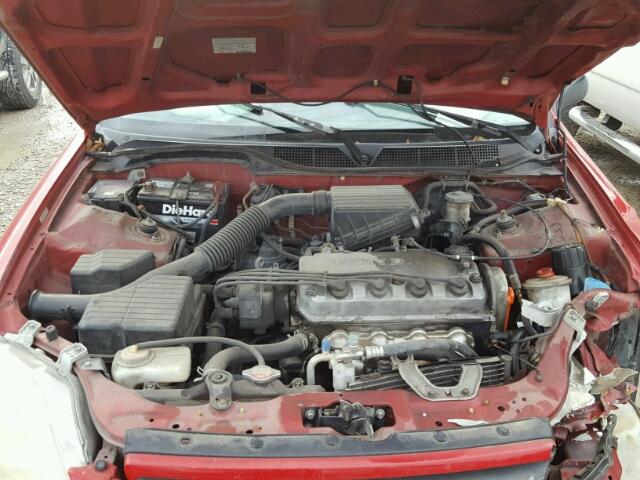 2HGEJ6448YH100021 - 2000 HONDA CIVIC DX RED photo 7