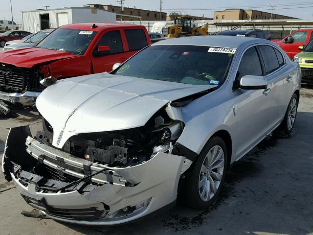 1LNHL9DK7GG602708 - 2016 LINCOLN MKS SILVER photo 2