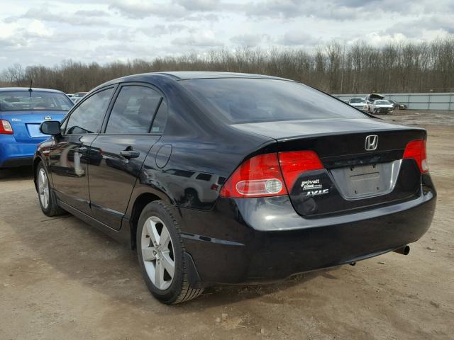 2HGFA16838H300845 - 2008 HONDA CIVIC EX შავი ფოტო 3