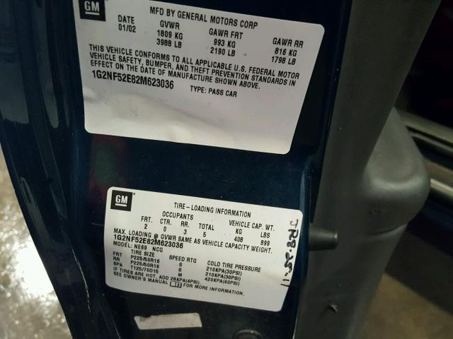 1G2NF52E82M623036 - 2002 PONTIAC GRAND AM S მწვანე ფოტო 10