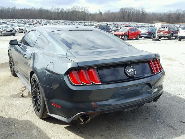 1FA6P8CF1F5300748 - 2015 FORD MUSTANG GT GREEN photo 3