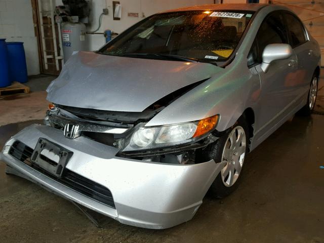 2HGFA16508H532003 - 2008 HONDA CIVIC LX SILVER photo 2