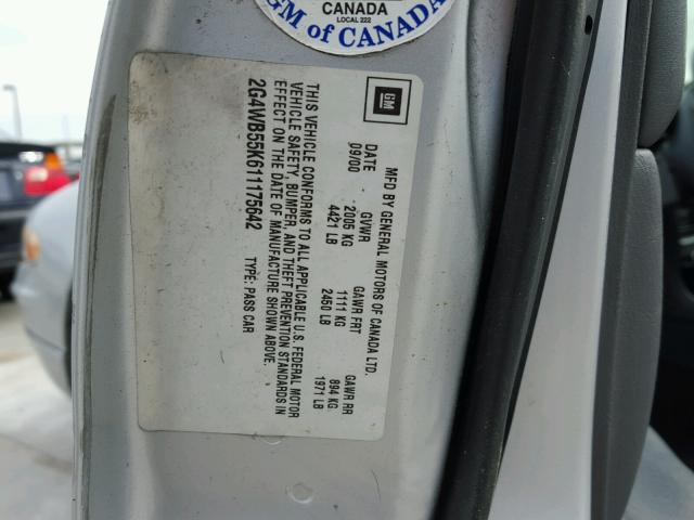 2G4WB55K611175642 - 2001 BUICK REGAL LS 银色 照片 10