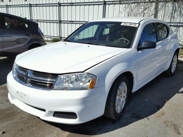 1C3CDZAB2DN720757 - 2013 DODGE AVENGER SE WHITE photo 2