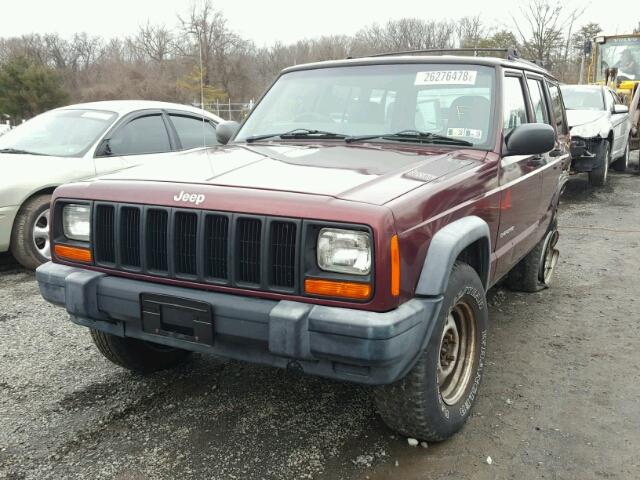 1J4FN28SXYL243123 - 2000 JEEP CHEROKEE S RED photo 2