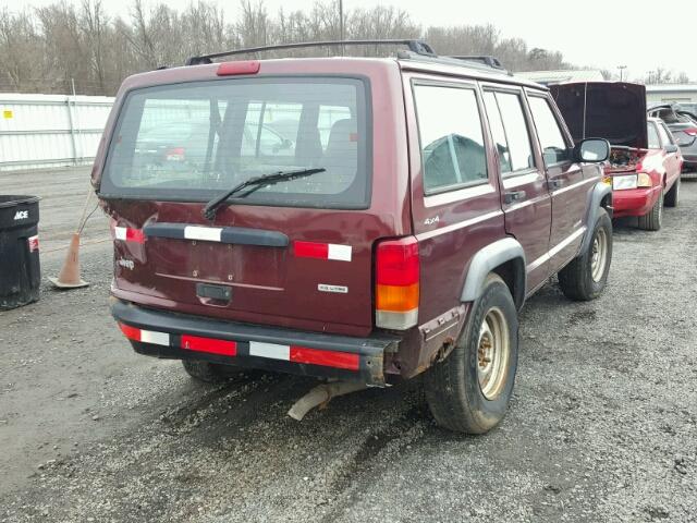 1J4FN28SXYL243123 - 2000 JEEP CHEROKEE S RED photo 4