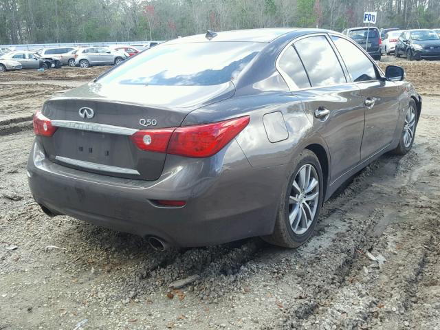 JN1BV7AP1EM689998 - 2014 INFINITI Q50 BASE BROWN photo 4