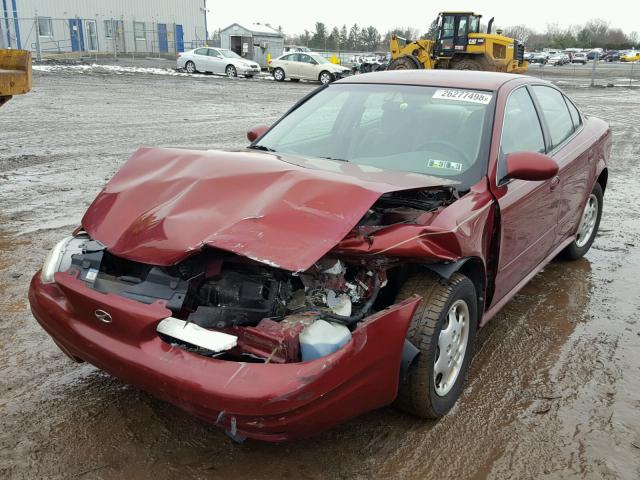 1G3NL52E71C175672 - 2001 OLDSMOBILE ALERO GL RED photo 2