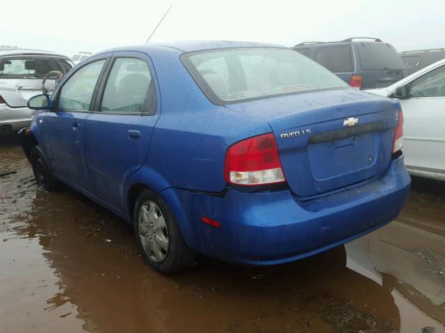 KL1TD52635B289202 - 2005 CHEVROLET AVEO BASE BLUE photo 3