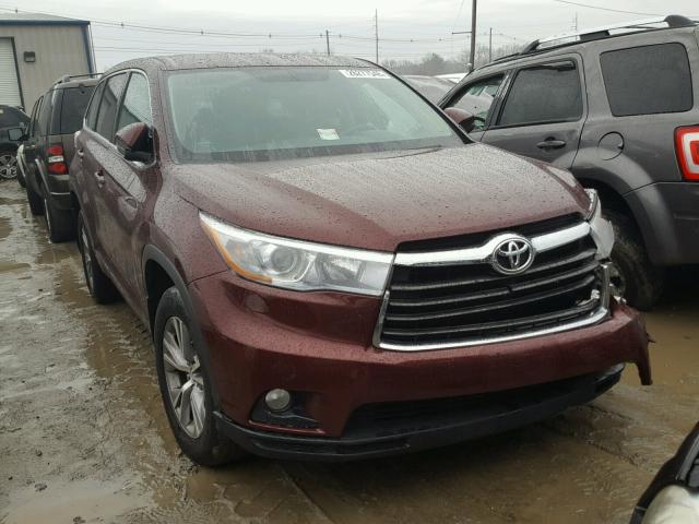 5TDBKRFH1GS227435 - 2016 TOYOTA HIGHLANDER BURGUNDY photo 1