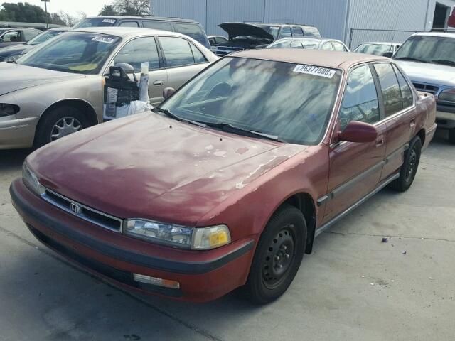 JHMCB765XMC095821 - 1991 HONDA ACCORD LX BURGUNDY photo 2