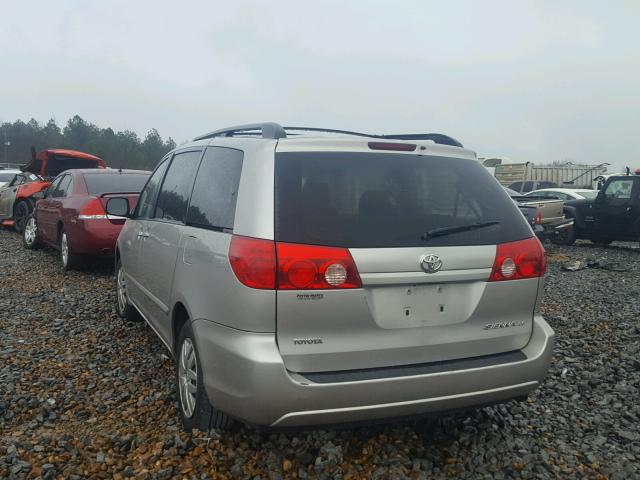 5TDZK23C18S160402 - 2008 TOYOTA SIENNA CE SILVER photo 3