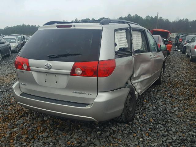 5TDZK23C18S160402 - 2008 TOYOTA SIENNA CE SILVER photo 4