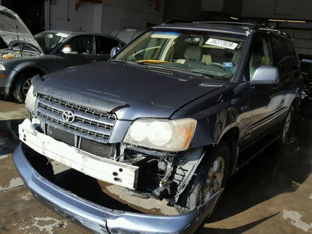 JTEHF21A330116491 - 2003 TOYOTA HIGHLANDER BLUE photo 2