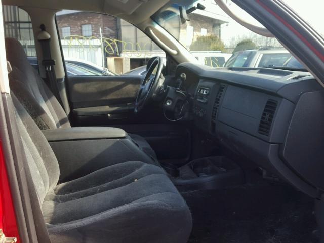 1D7HG48N34S693894 - 2004 DODGE DAKOTA QUA RED photo 5