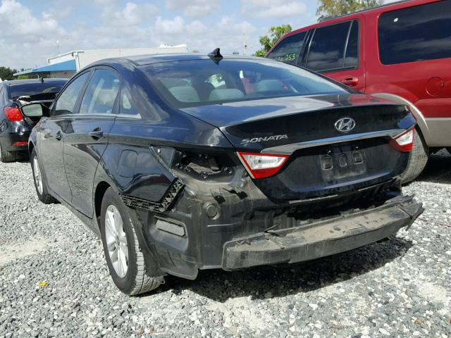 5NPEB4AC5CH401924 - 2012 HYUNDAI SONATA GLS BLACK photo 3