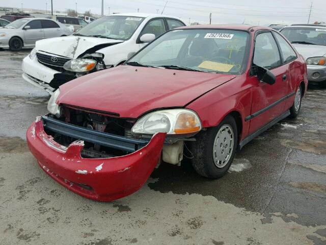 1HGEJ7124WL009997 - 1998 HONDA CIVIC HX RED photo 2