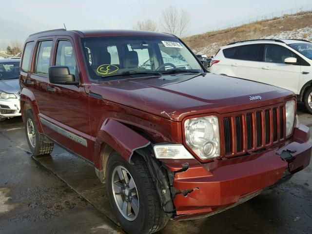 1J8GN28K68W143490 - 2008 JEEP LIBERTY SP RED photo 1