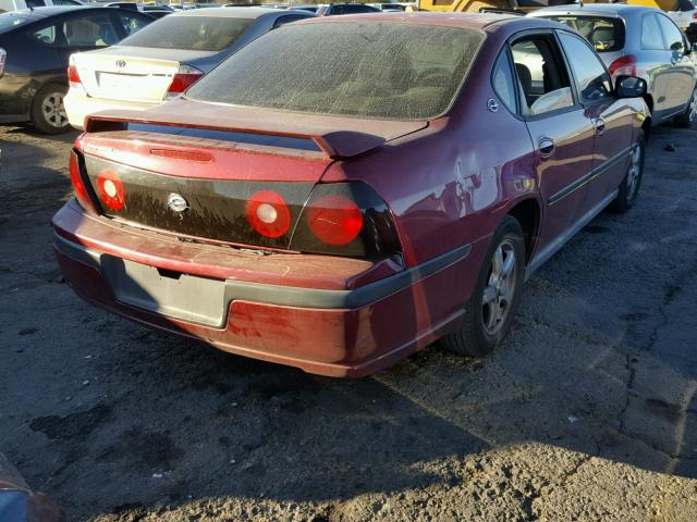 2G1WF52EX59248275 - 2005 CHEVROLET IMPALA MAROON photo 4