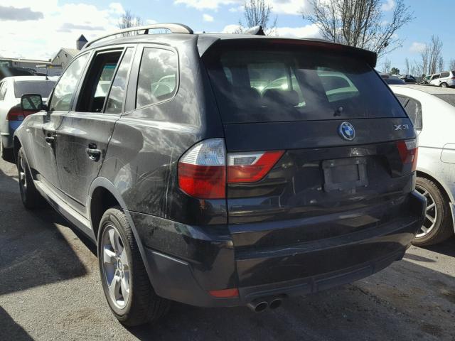 WBXPC93488WJ10802 - 2008 BMW X3 3.0SI BLACK photo 3