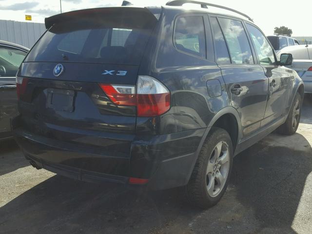 WBXPC93488WJ10802 - 2008 BMW X3 3.0SI BLACK photo 4