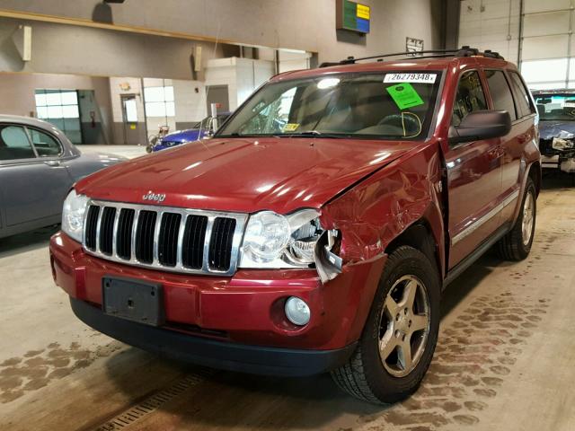 1J4HR58N75C684681 - 2005 JEEP GRAND CHER RED photo 2